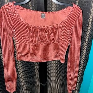 Size medium, Mauve long sleeve crop top from SHEIN